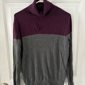 Calvin Klein Turtleneck Color Block Pullover Sweater‎ Knit Top Large